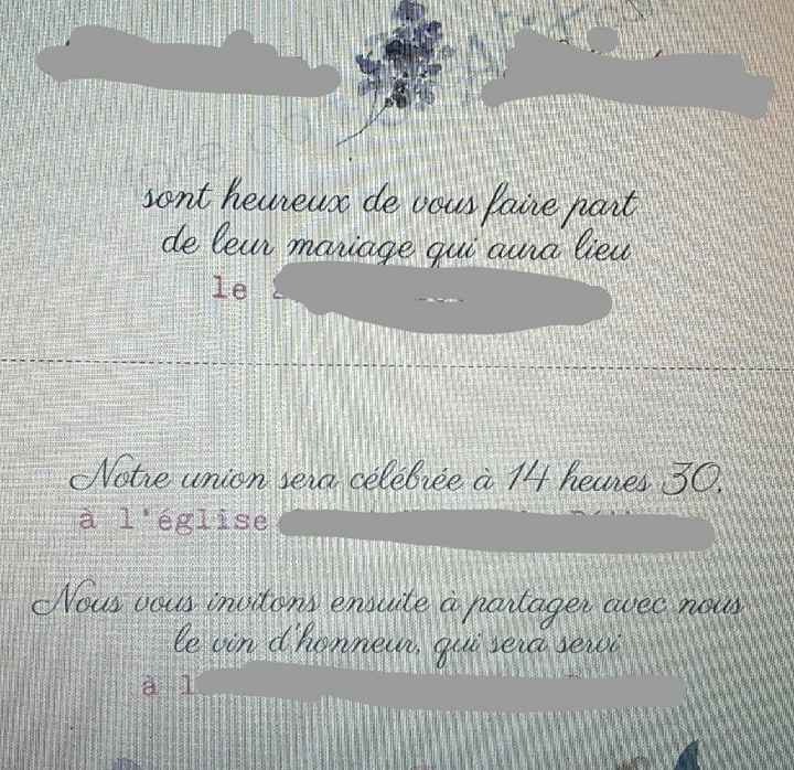 Faire part commandes - 1