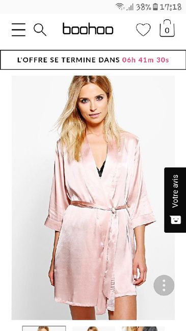 Peignoir pour préparation mariée - site Boohoo - 1
