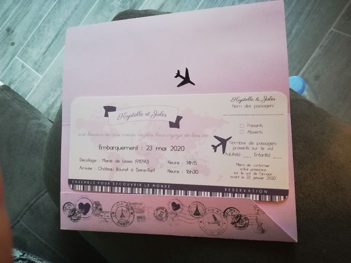 Modèle faire part carte d'embarquement 3