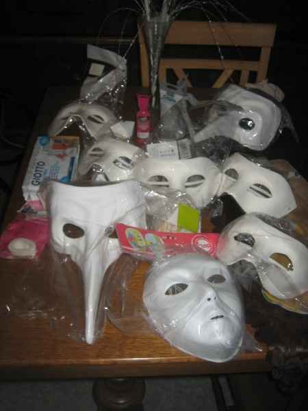 mes masques avant la décoration