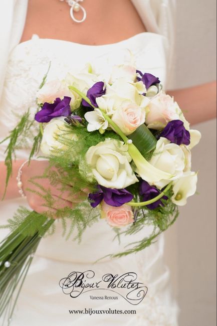 Bouquet mariée parme/argenté - 1