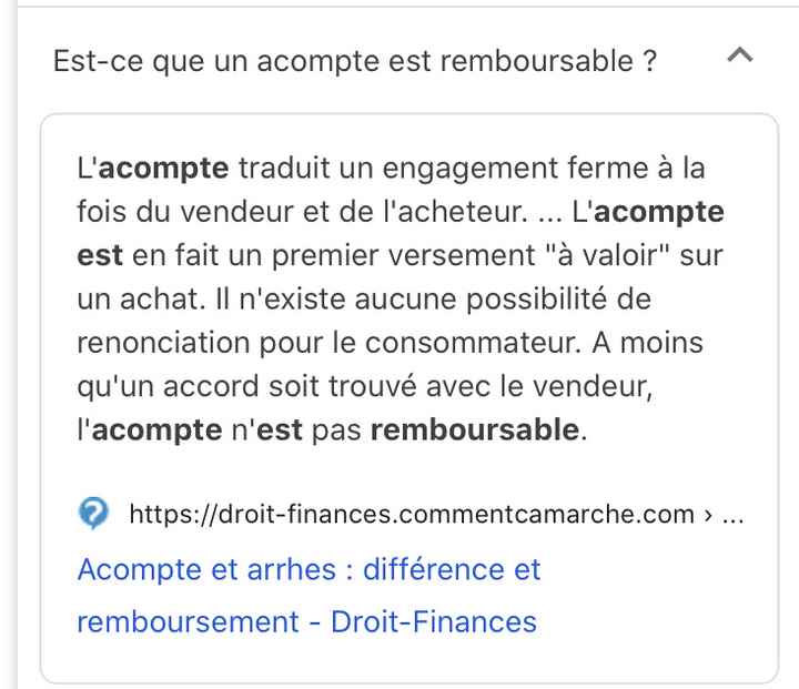 Annulation mariage et acomptes - 1