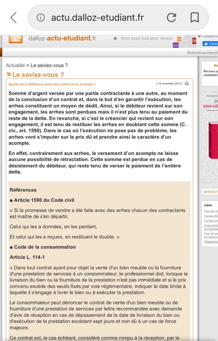 Annulation mariage et acomptes - 1