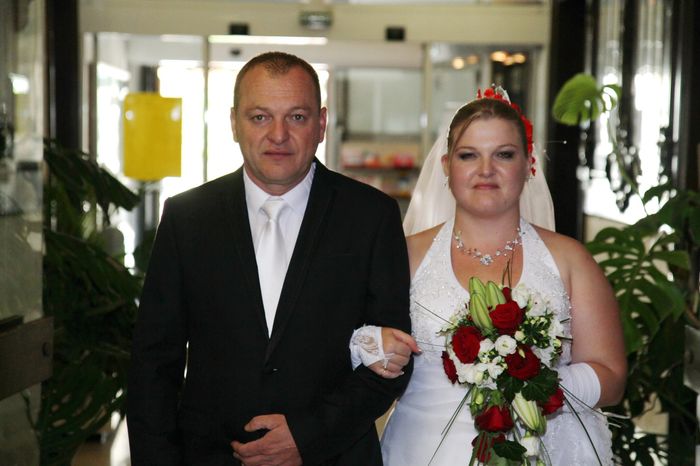 Mon papa et moi à l'arriver dans la mairie