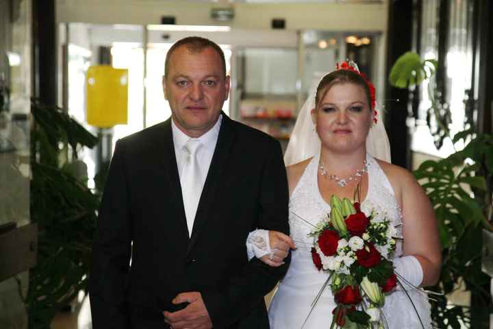 Mon papa et moi à l'arriver dans la mairie
