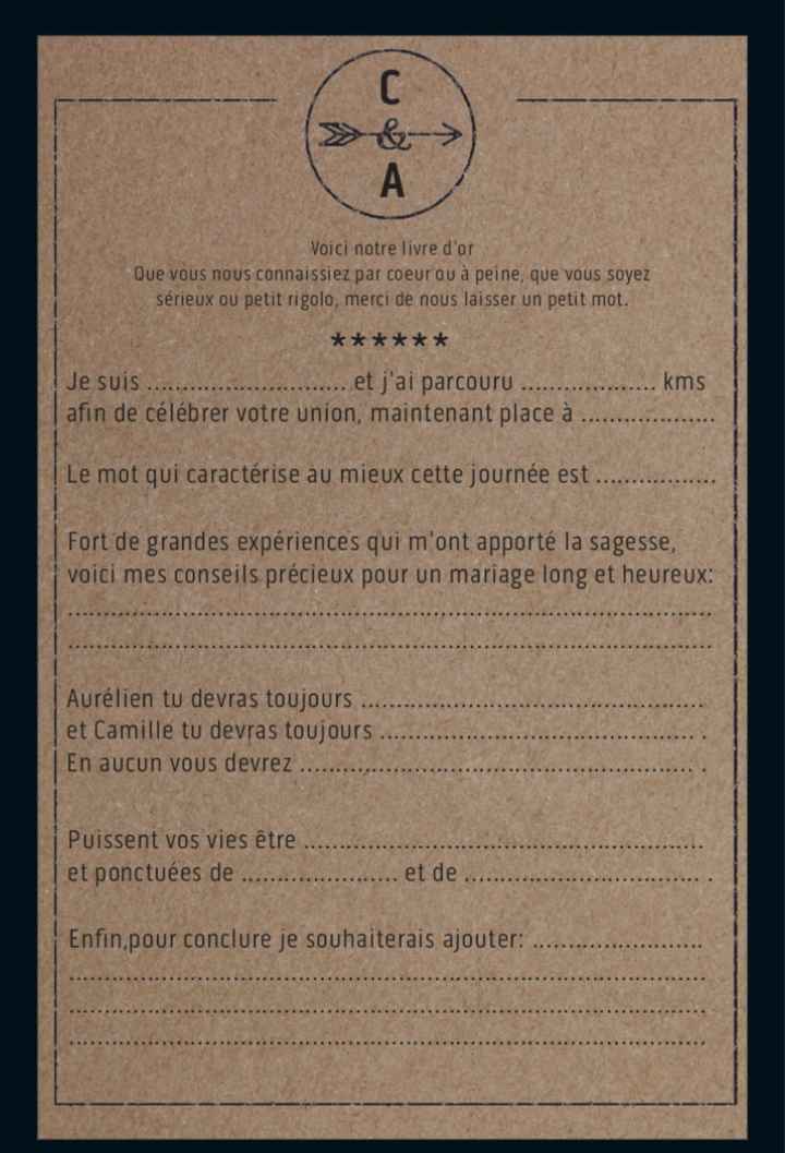 Livre d’or / texte à trous - 1