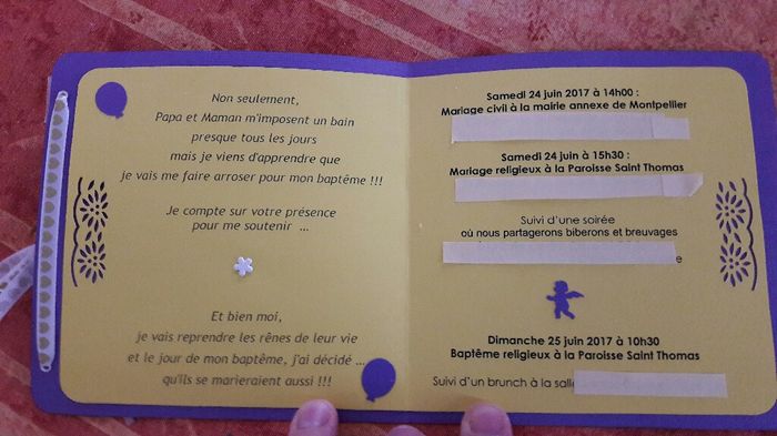 Faire part mariage + baptême - 2