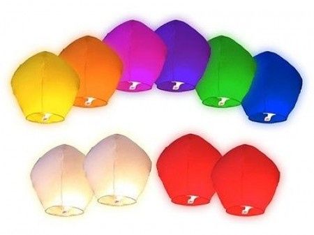  50 Lanternes volantes multicolor céleste