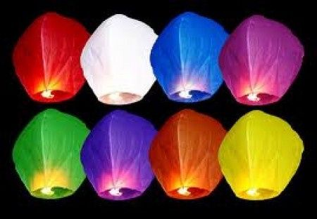  50 Lanternes volantes multicolor céleste