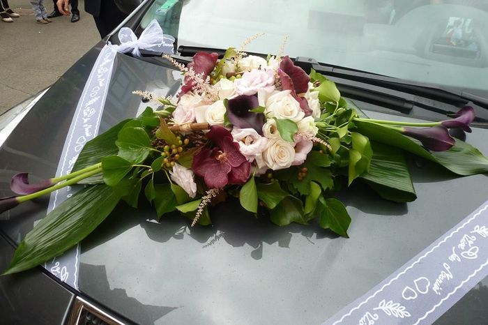 la super déco de la voiture en totale harmonie avec mon bouquet