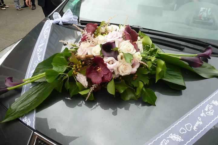 la super déco de la voiture en totale harmonie avec mon bouquet