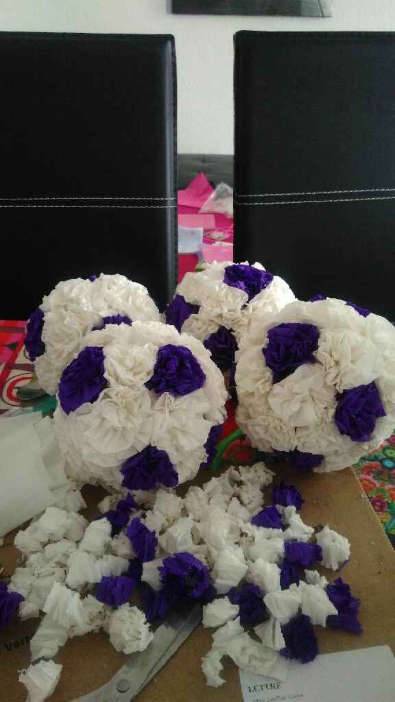 Boules de fleurs crépon diy du jour - 1