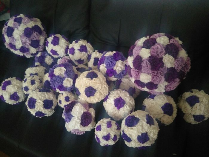 Boules de fleurs crépon diy du jour - 1