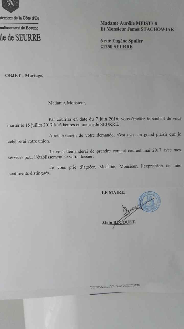 Lettre mairie