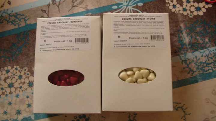 Mes dragées en coeur !!