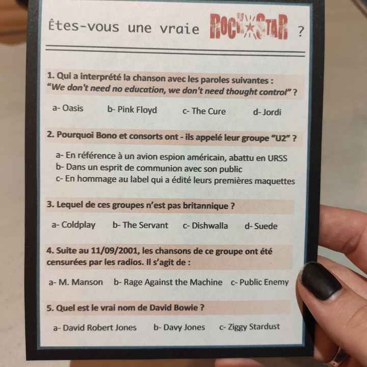 Quiz invités repas - 1