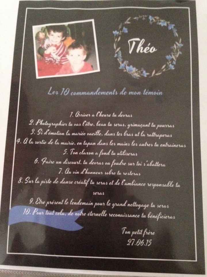 Cadeau pour nos témoins