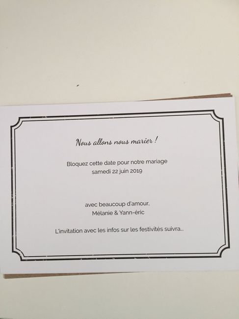 Save the Date reçus... - 2