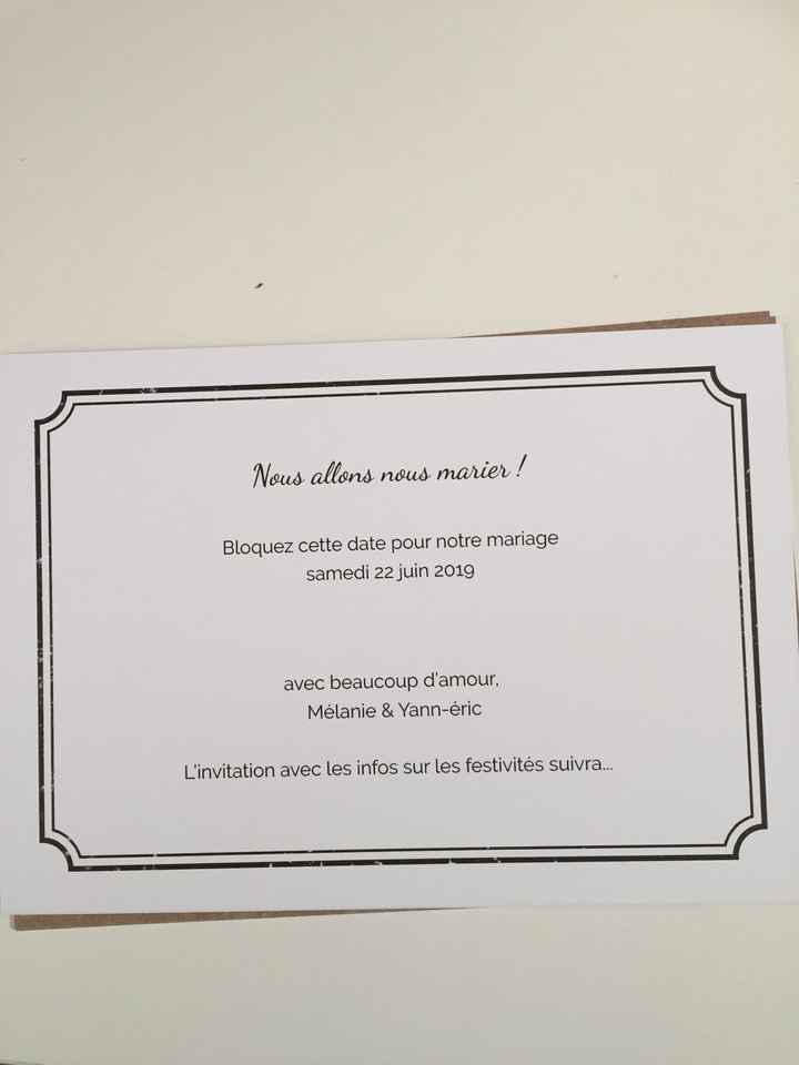 Save the Date reçus... - 2