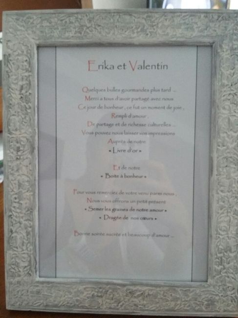 Cadre pour livre d'or et cadeaux - 1