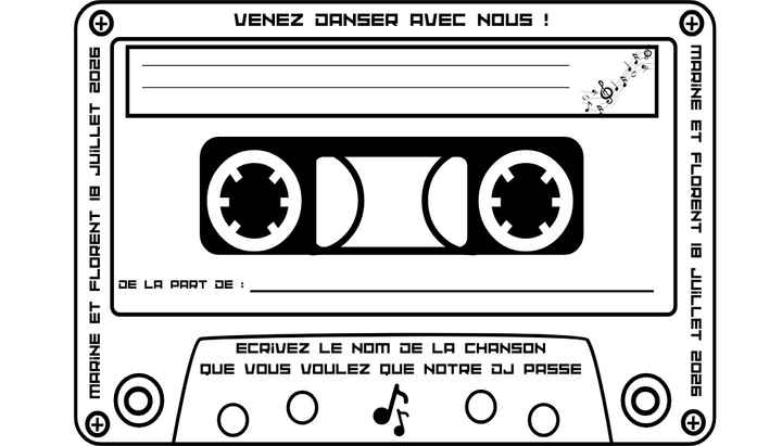Carte cassette pour les demandes de musiques au DJ