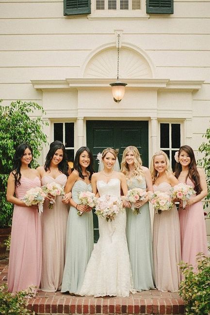 Light color bridesmaid dresses for young women