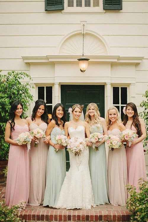 Light color bridesmaid dresses for young women