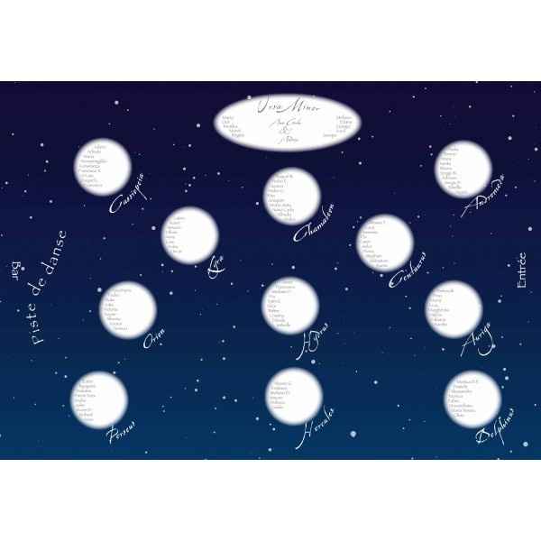 Plan de table étoiles constellation