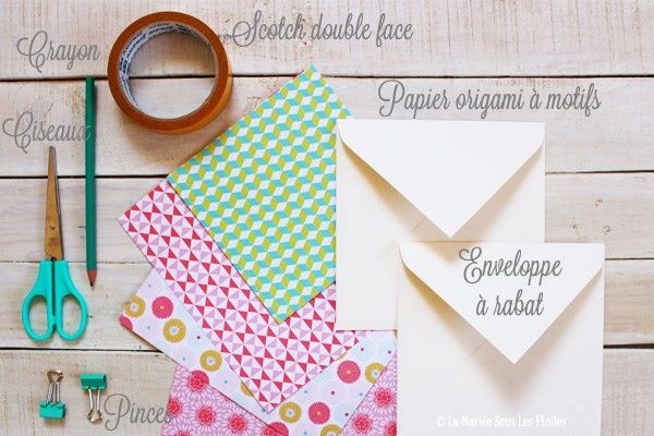 Diy personnalisé ses enveloppes - source : la mariée sous les étoiles