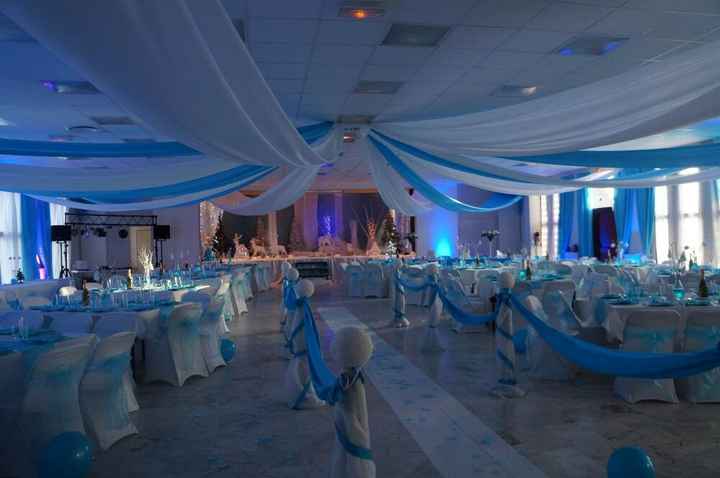 Mariage en blanc turquoise elegant et classe - 11