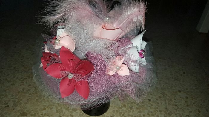 Bouquet de fleurs en papier et tulle - 4