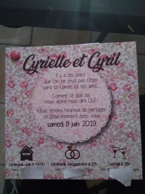 Faire part définitifs mariage thème champêtre chic en liberty 3