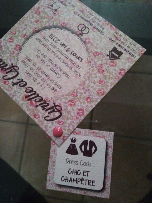 Faire part définitifs mariage thème champêtre chic en liberty 5