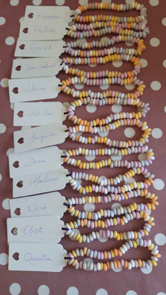 les ronds de serviettes pour la table des enfants