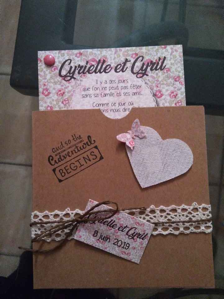 Faire parts définitifs mariage thème champêtre chic en liberty - 2