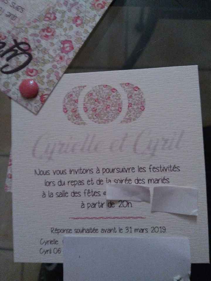 Faire parts définitifs mariage thème champêtre chic en liberty - 4