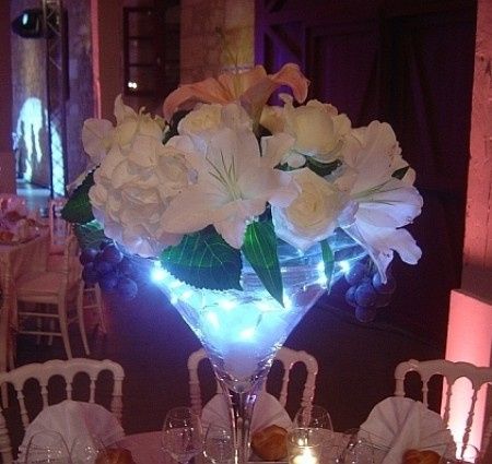 Vase Martini led et bulles