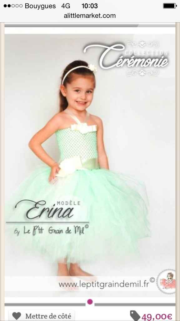 Robe demoiselle honneur fille vert d'eau - 2