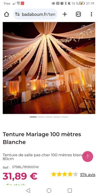 Tenture au plafond salle 1