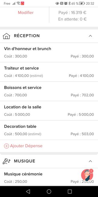 Budget avec l'appli 3