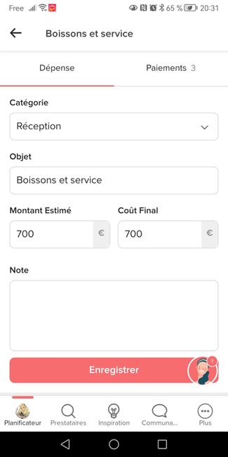 Budget avec l'appli 4