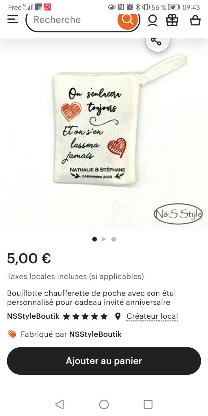 Chaufferette pour les mains en cadeau invités - 1