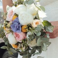 Couleurs bouquet robe Champagne dentelle ivoire - 1