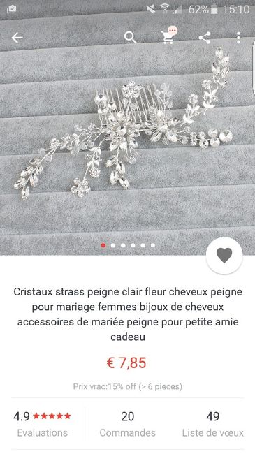 Ornement pour coiffure de mariée - 1