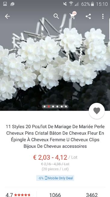 Ornement pour coiffure de mariée - 4