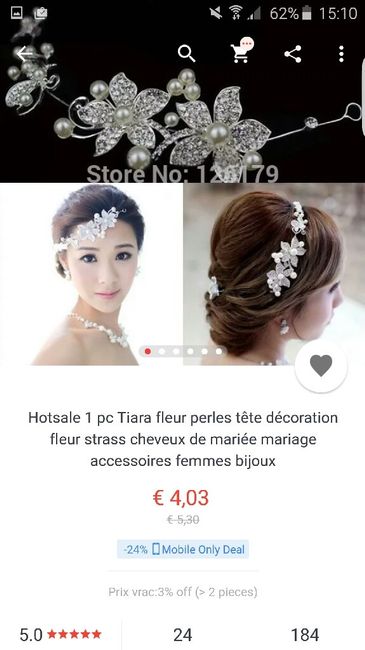 Ornement pour coiffure de mariée - 5