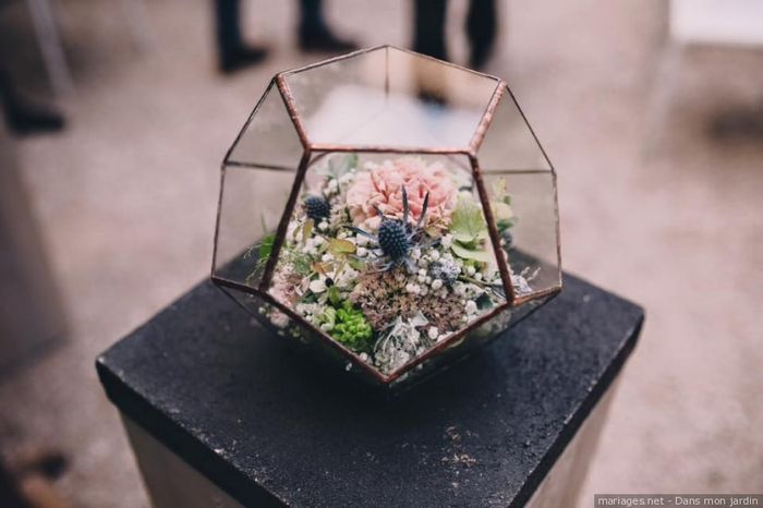 bouquet sous verre