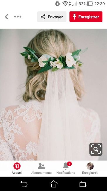 Coiffure carré long avec un voile - 1