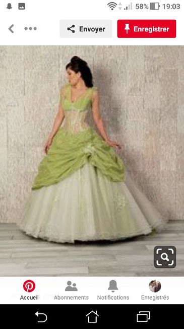 Robe de mariée verte ou touche de vert. - 1