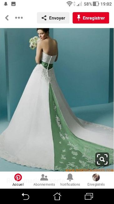 Robe de mariée verte ou touche de vert. - 2